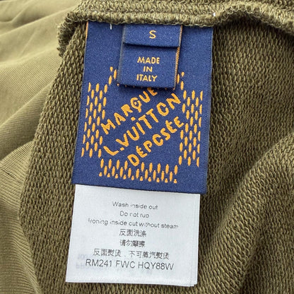 Louis Vuitton Logo Studded Embroidery Cotton Signature Pullover Sweatshirt Khaki — view 8