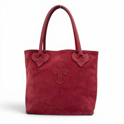 Chrome Hearts FS Tote FS Suede Leather Cross Patch Daga Zip