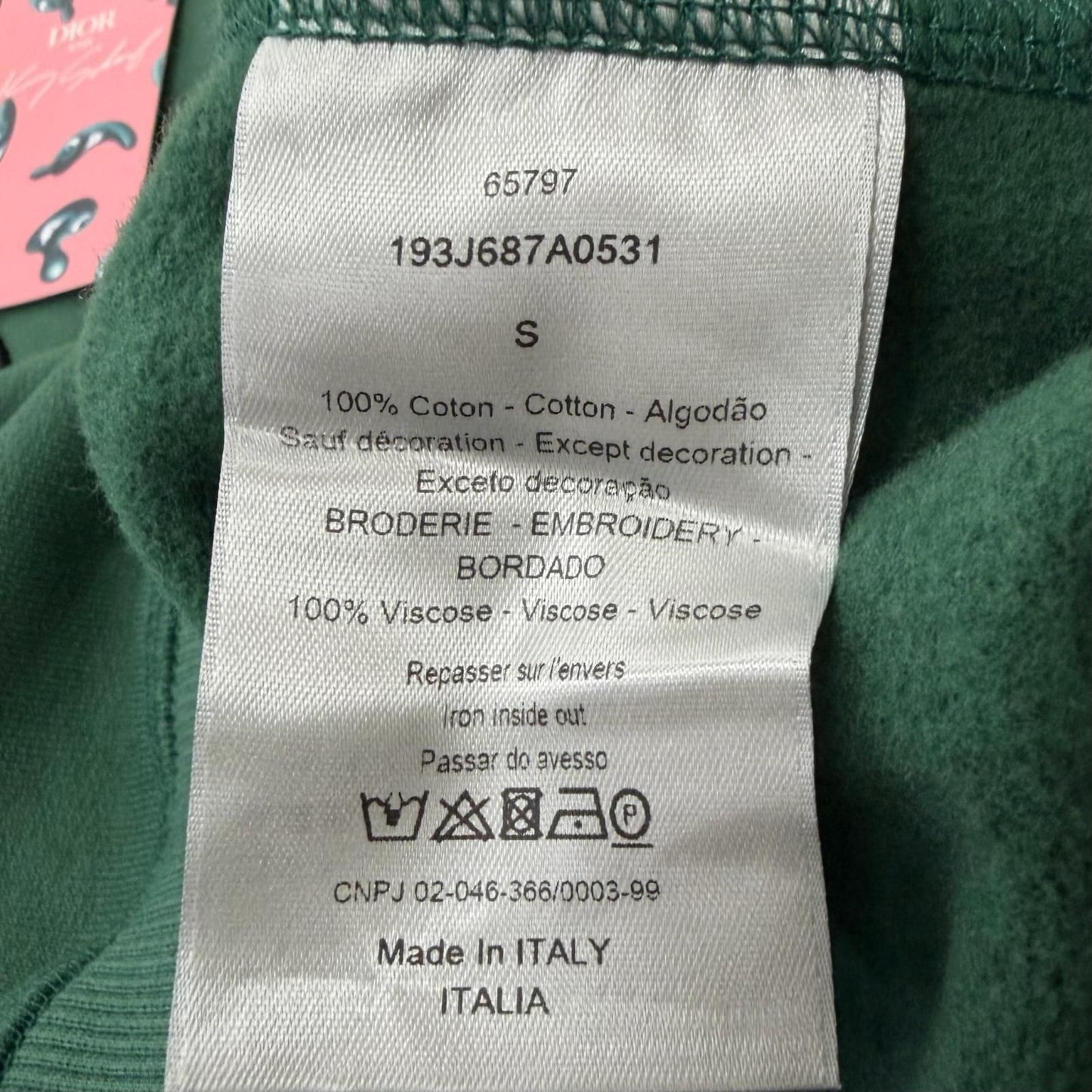 Dior Homme Keny Shaaf CD Logo Embroidery Sweatshirt Shirt S Green — view 7