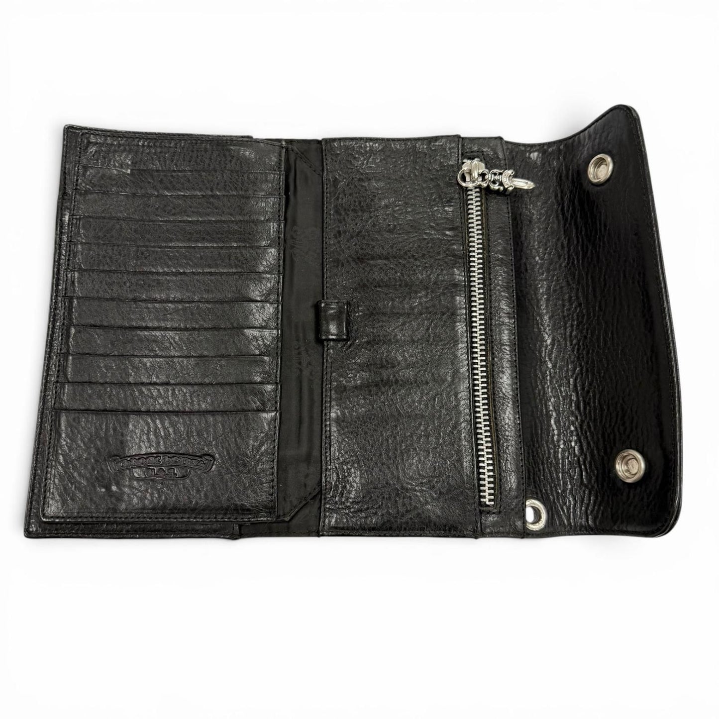 Chrome Hearts Wave BS Fluer Leather BS Flare Button Dagger Zip Wallet Bifold — view 4