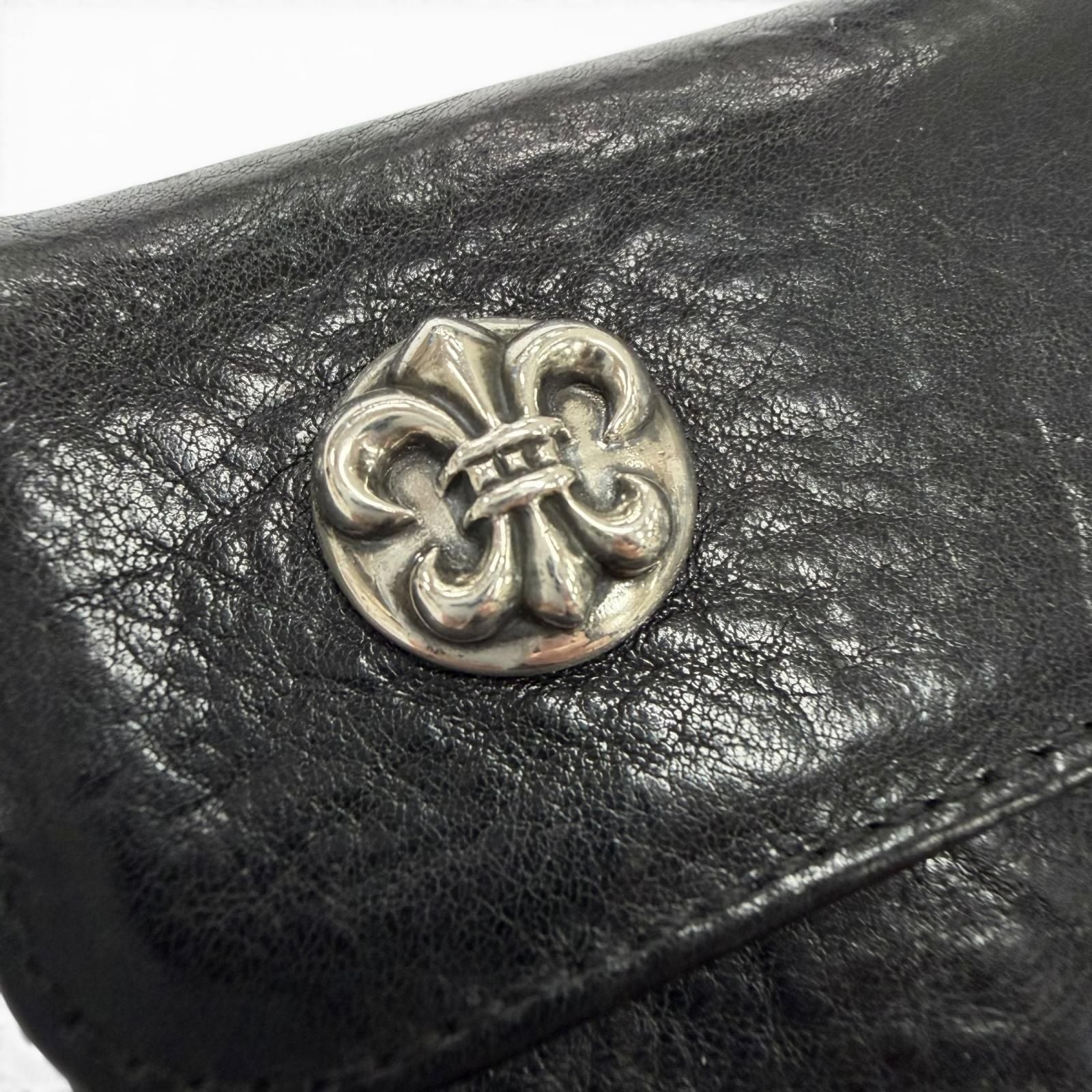 Chrome Hearts Wave BS Fluer Leather BS Flare Button Dagger Zip Wallet Bifold — view 7