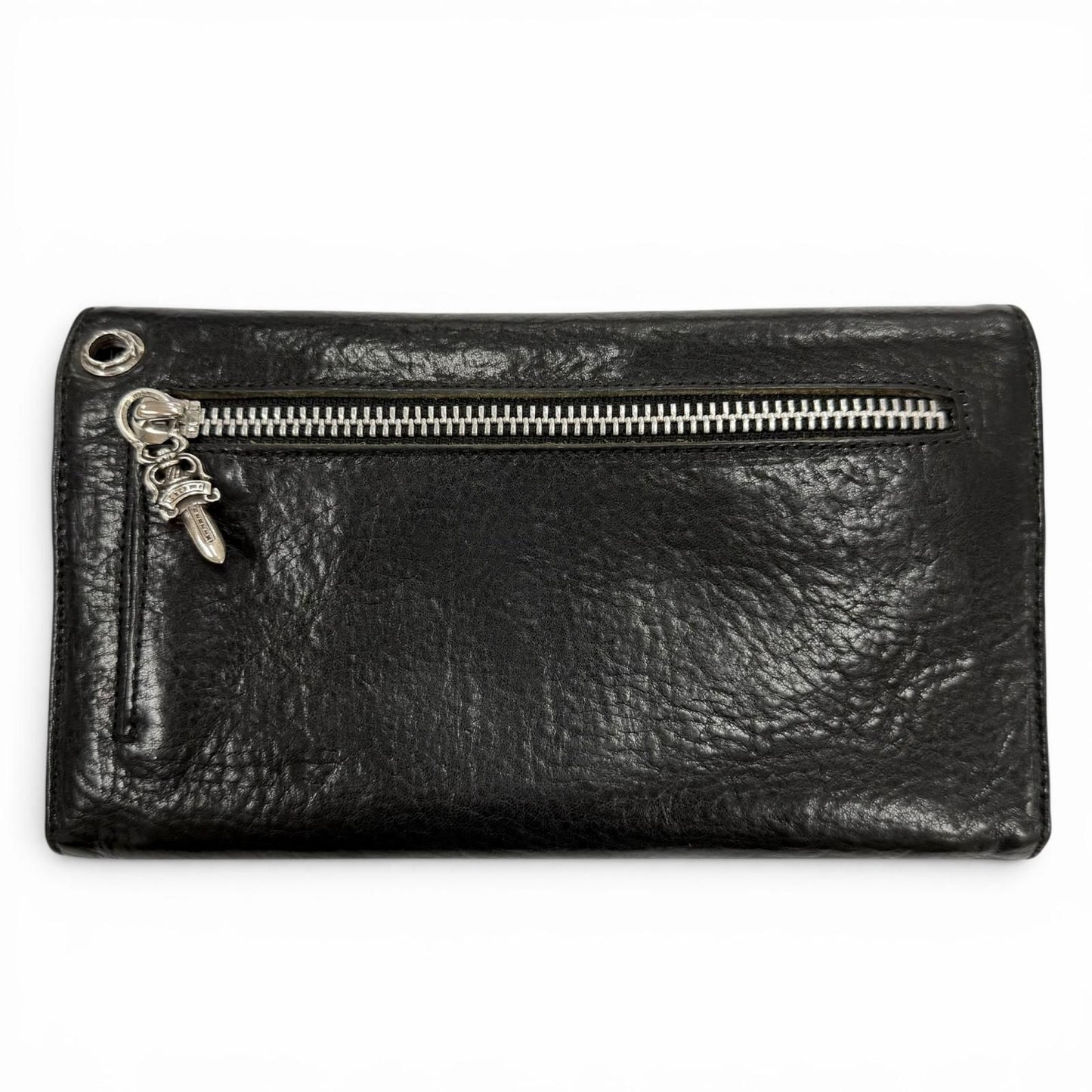 Chrome Hearts Wave BS Fluer Leather BS Flare Button Dagger Zip Wallet Bifold — view 2