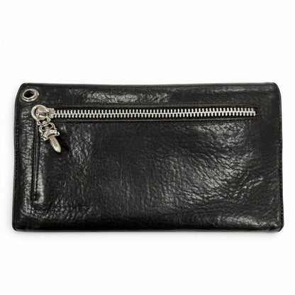 Chrome Hearts Wave BS Fluer Leather BS Flare Button Dagger Zip Wallet Bifold — view 2
