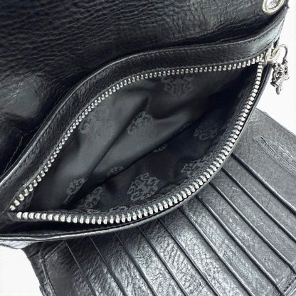 Chrome Hearts Wave BS Fluer Leather BS Flare Button Dagger Zip Wallet Bifold — view 6