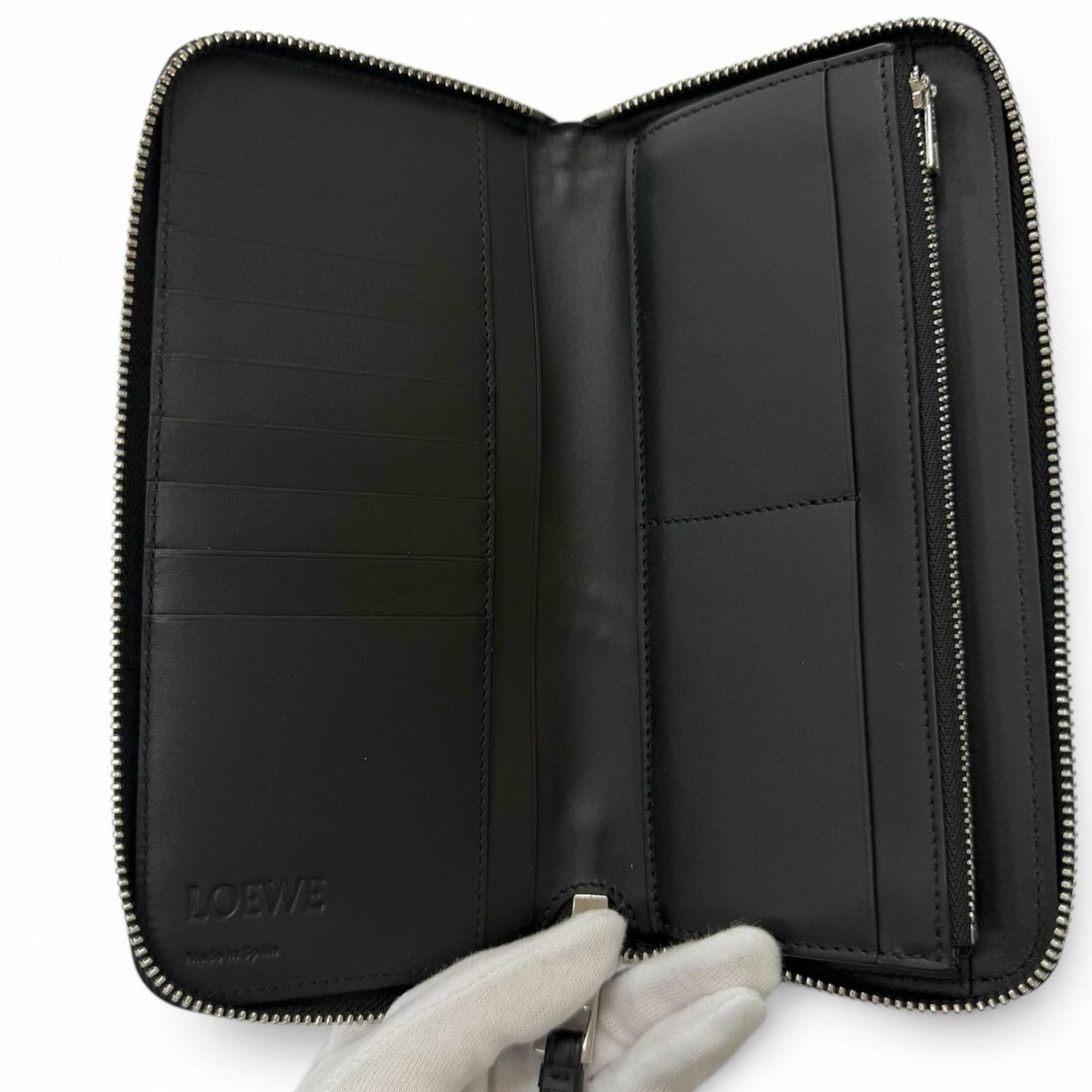 Loewe Puzzle Edge Zipped Wallet Leather Anagram Round Zip Black — view 6