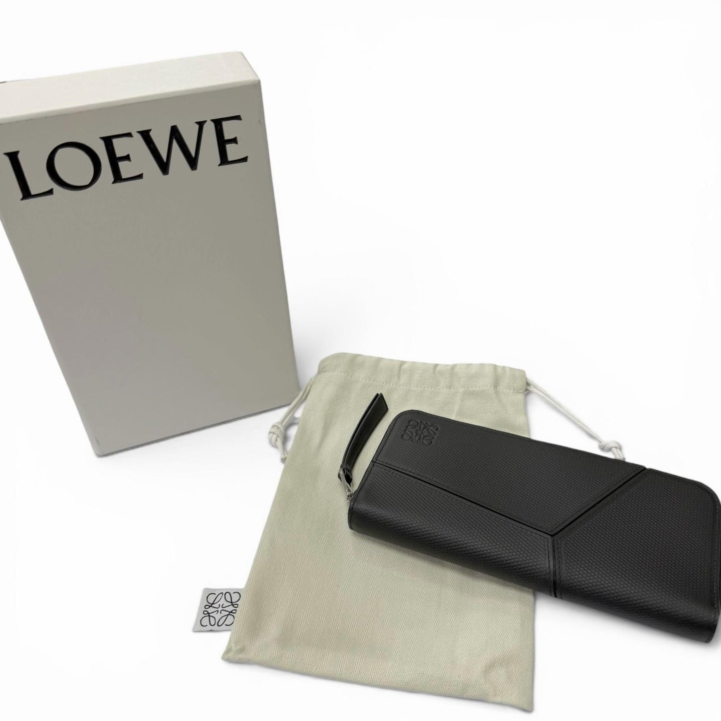 Loewe Puzzle Edge Zipped Wallet Leather Anagram Round Zip Black — view 2