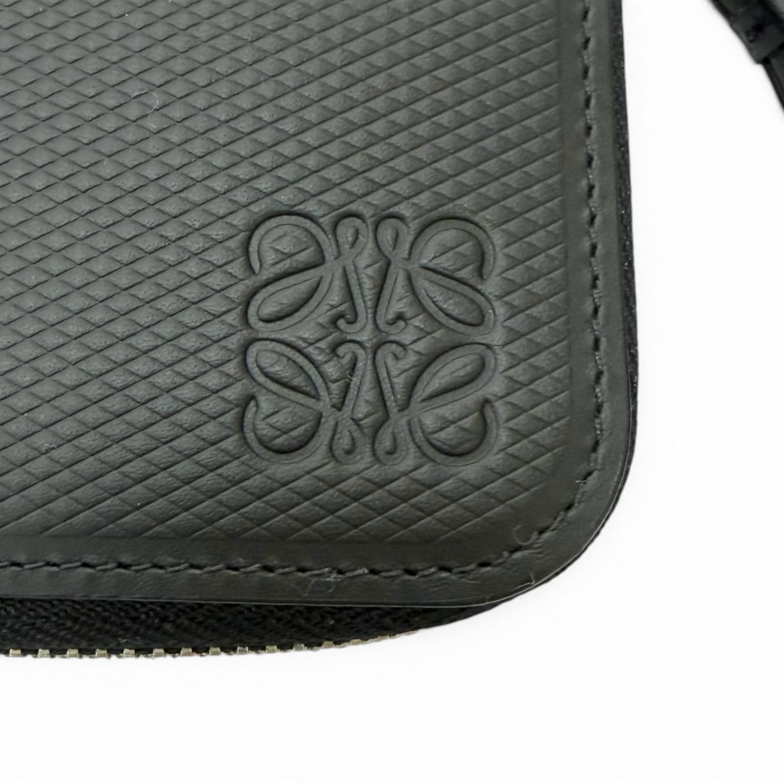 Loewe Puzzle Edge Zipped Wallet Leather Anagram Round Zip Black — view 8