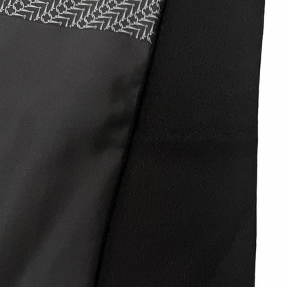 Hermes Silk Angora All Over Pattern Fringe Shawl Scarf Black Gray Recommended — view 4