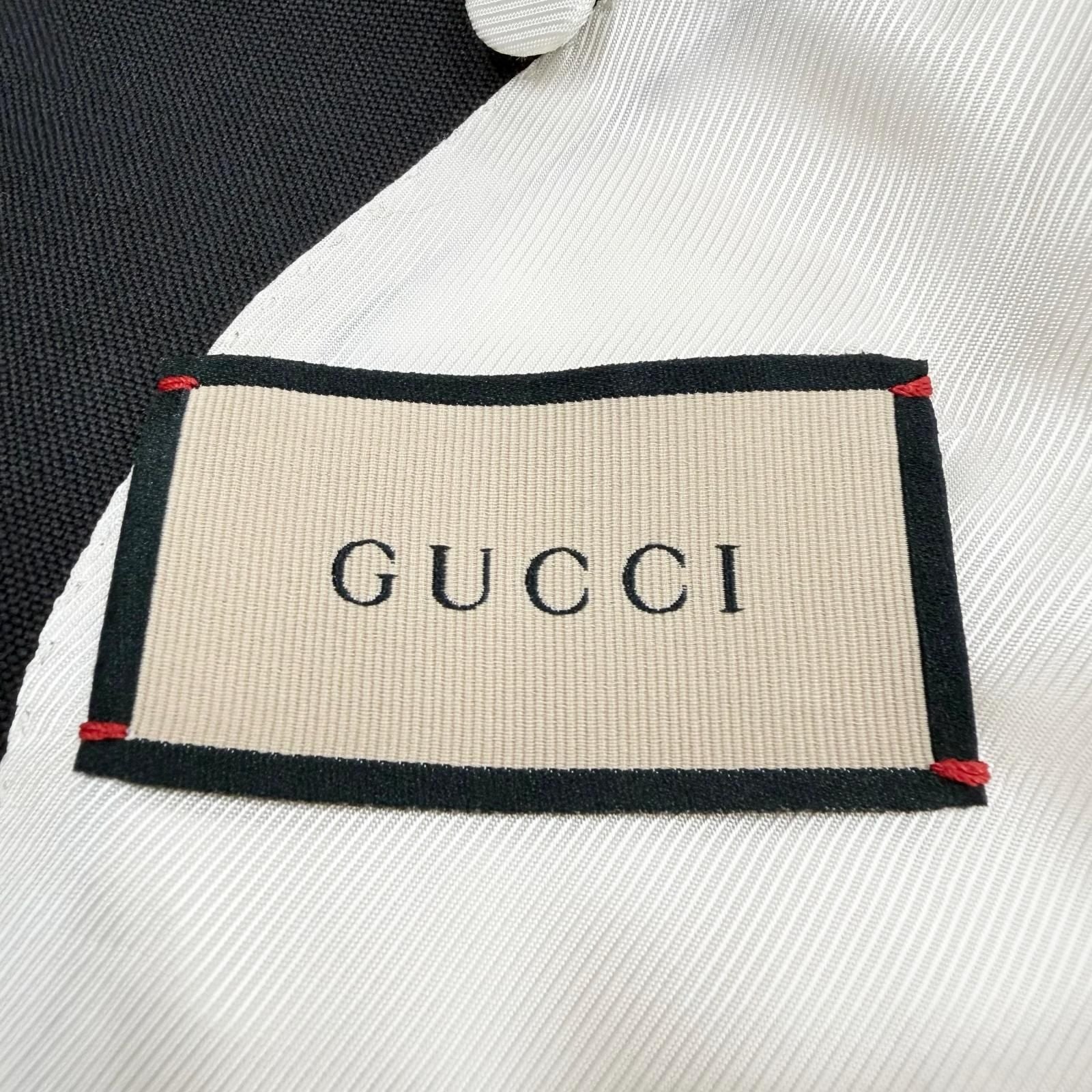 Gucci Mohair Bicolor Double Breasted jacket Ivory Black 46 Hanga — view 7