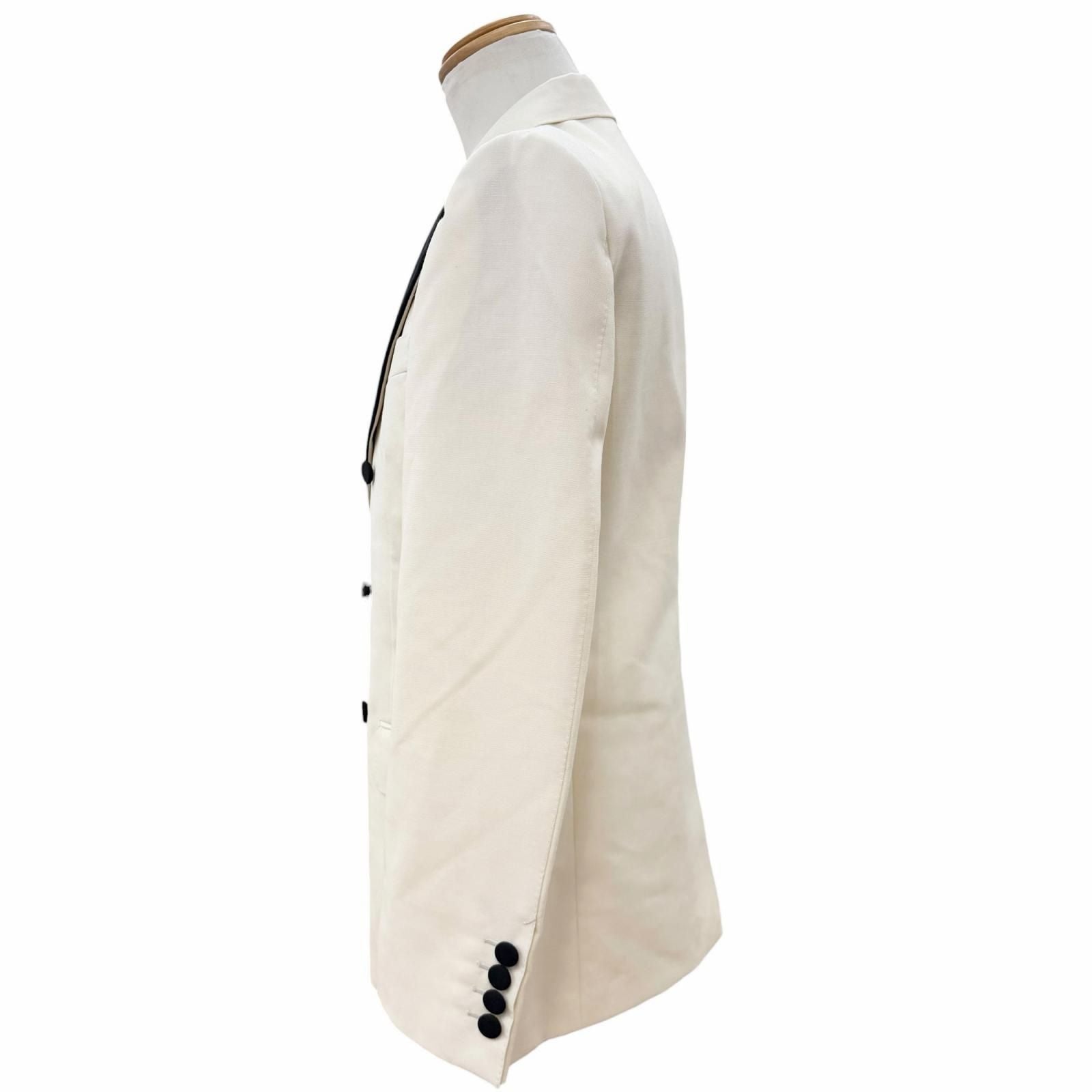 Gucci Mohair Bicolor Double Breasted jacket Ivory Black 46 Hanga — view 3