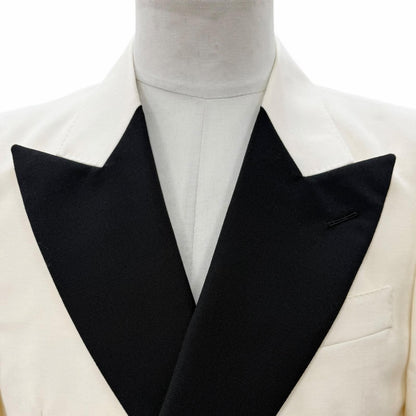 Gucci Mohair Bicolor Double Breasted jacket Ivory Black 46 Hanga — view 2