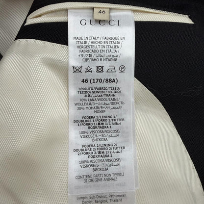 Gucci Mohair Bicolor Double Breasted jacket Ivory Black 46 Hanga — view 8