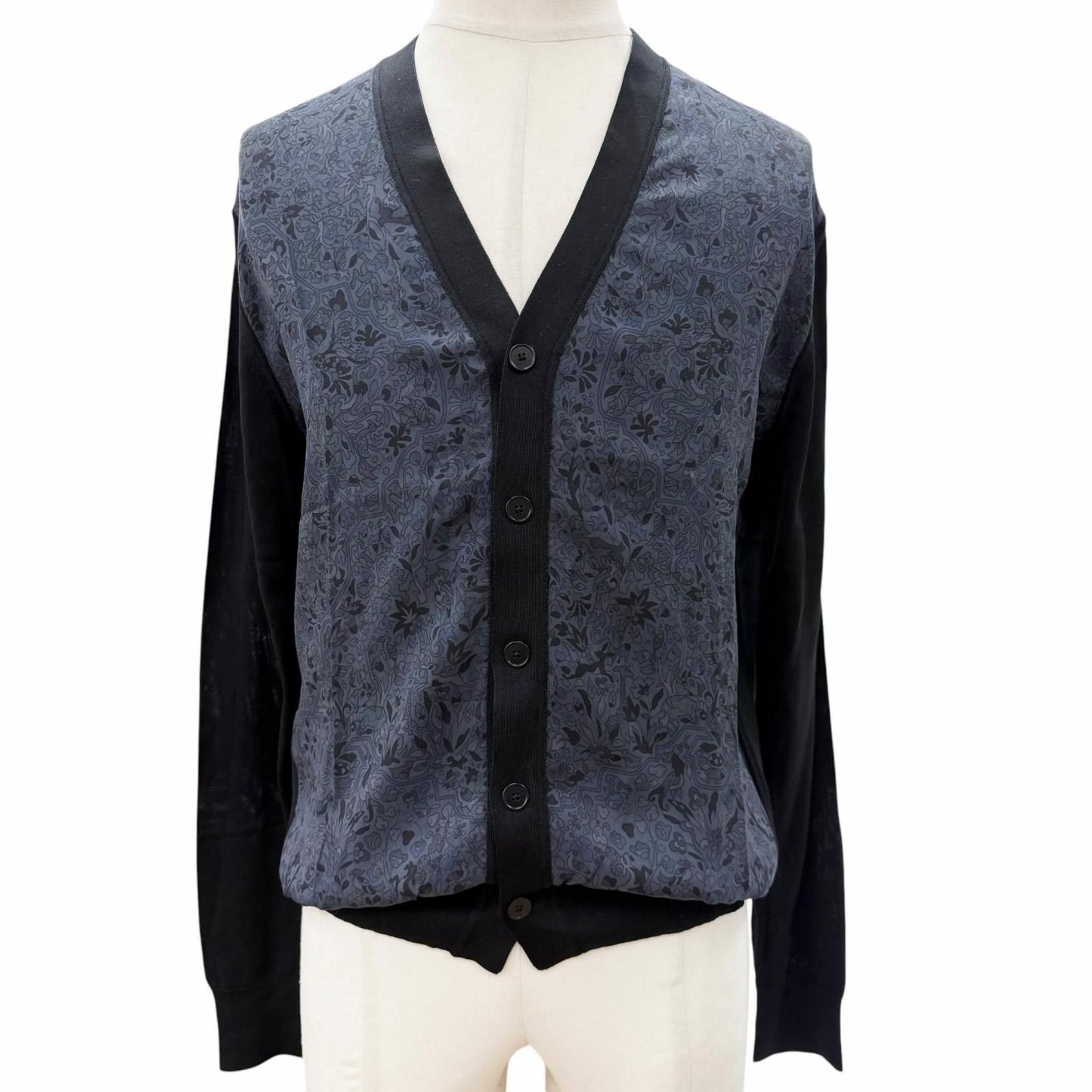Hermes Silk 100% Neck Contrast Cardigan