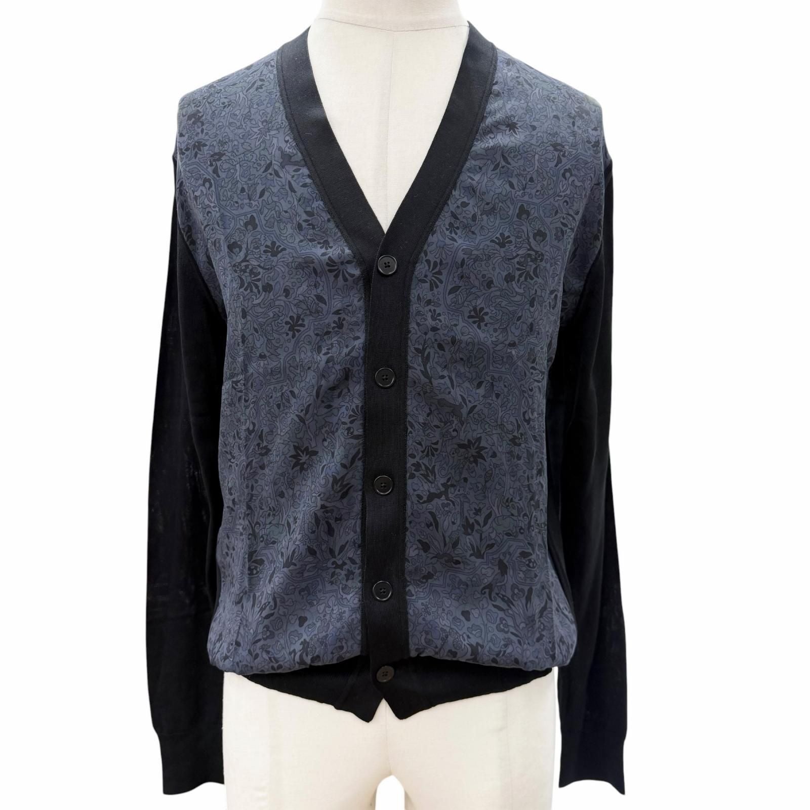 Hermes Silk 100% Neck Contrast Cardigan