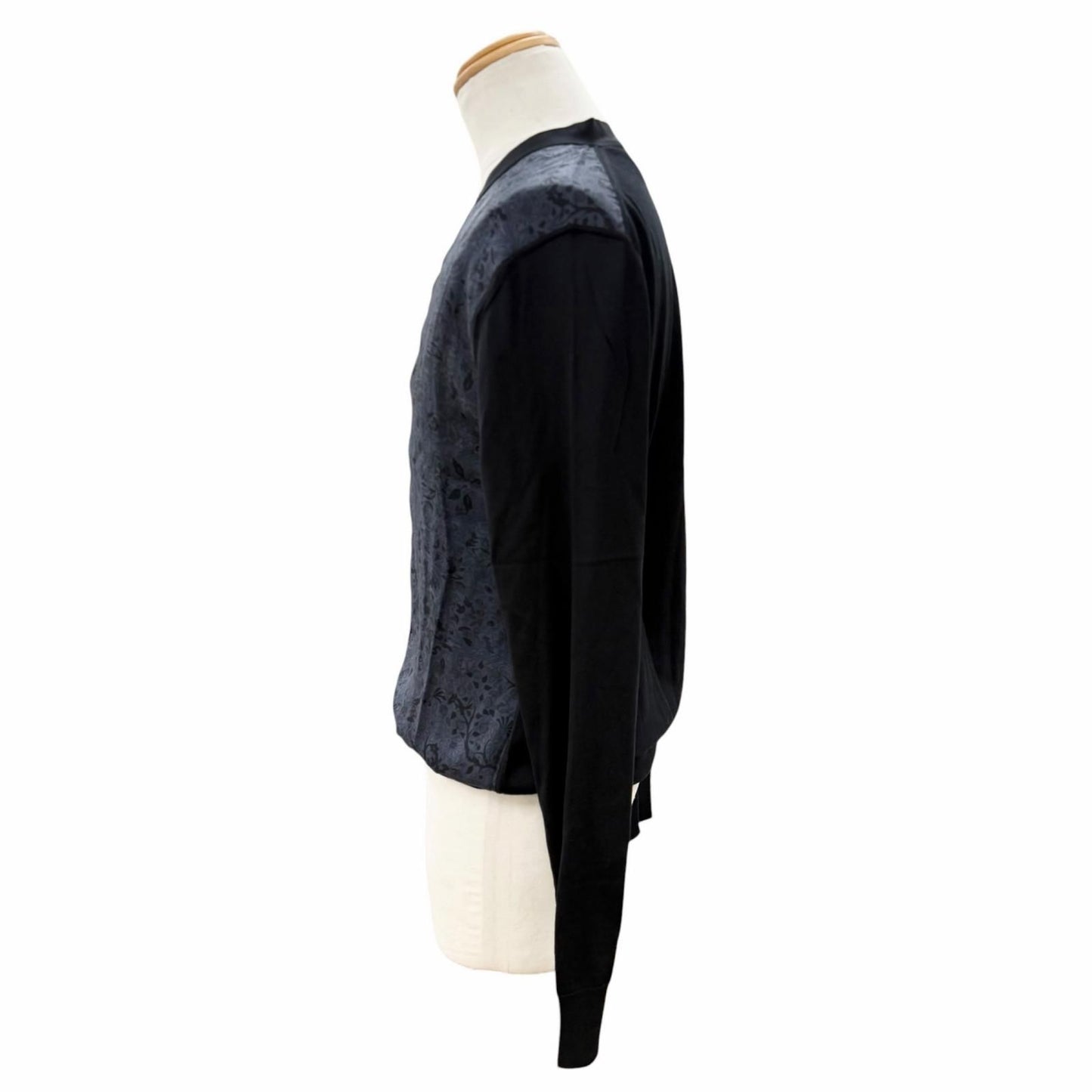 Hermes Silk 100% Neck Contrast Cardigan — view 3
