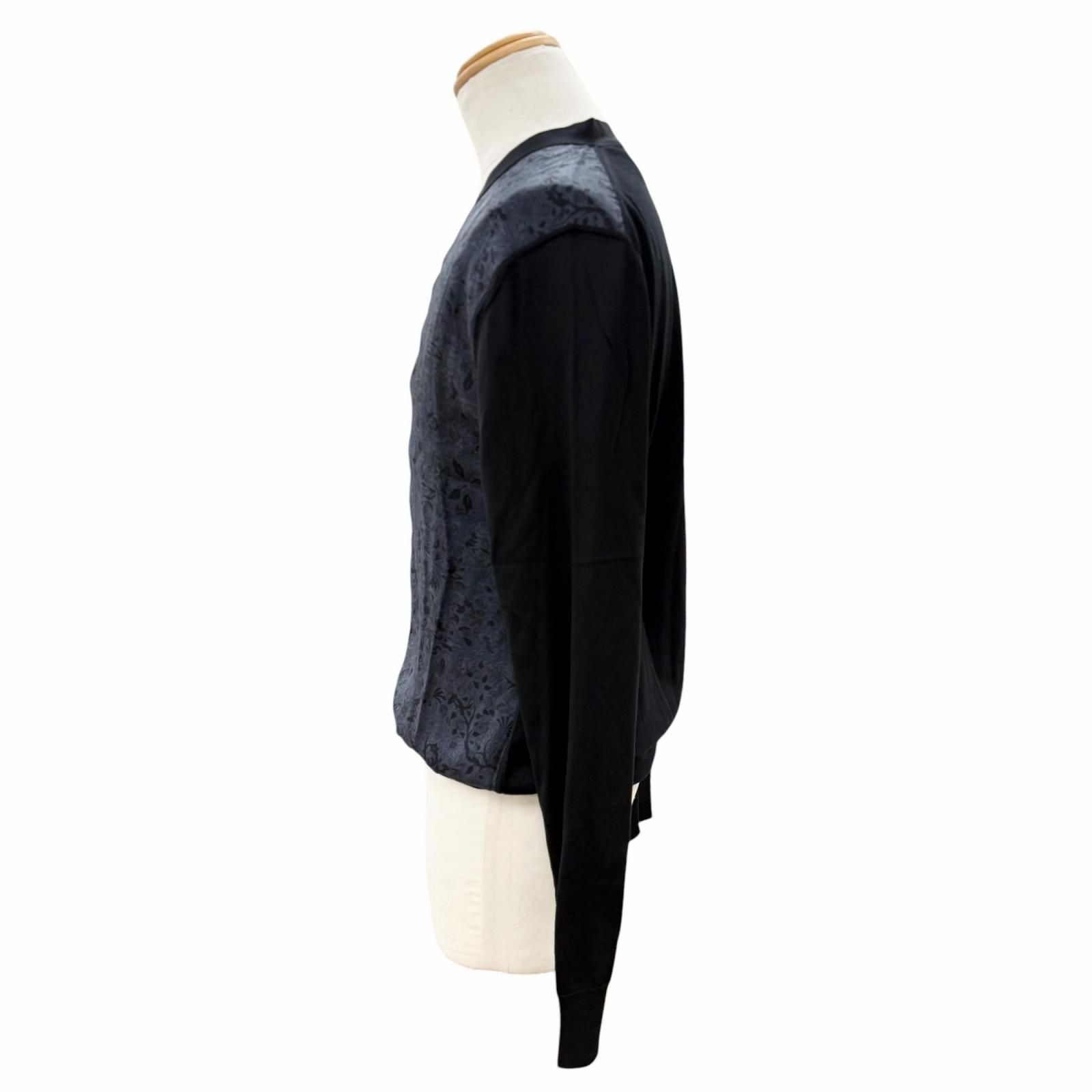 Hermes Silk 100% Neck Contrast Cardigan — view 3