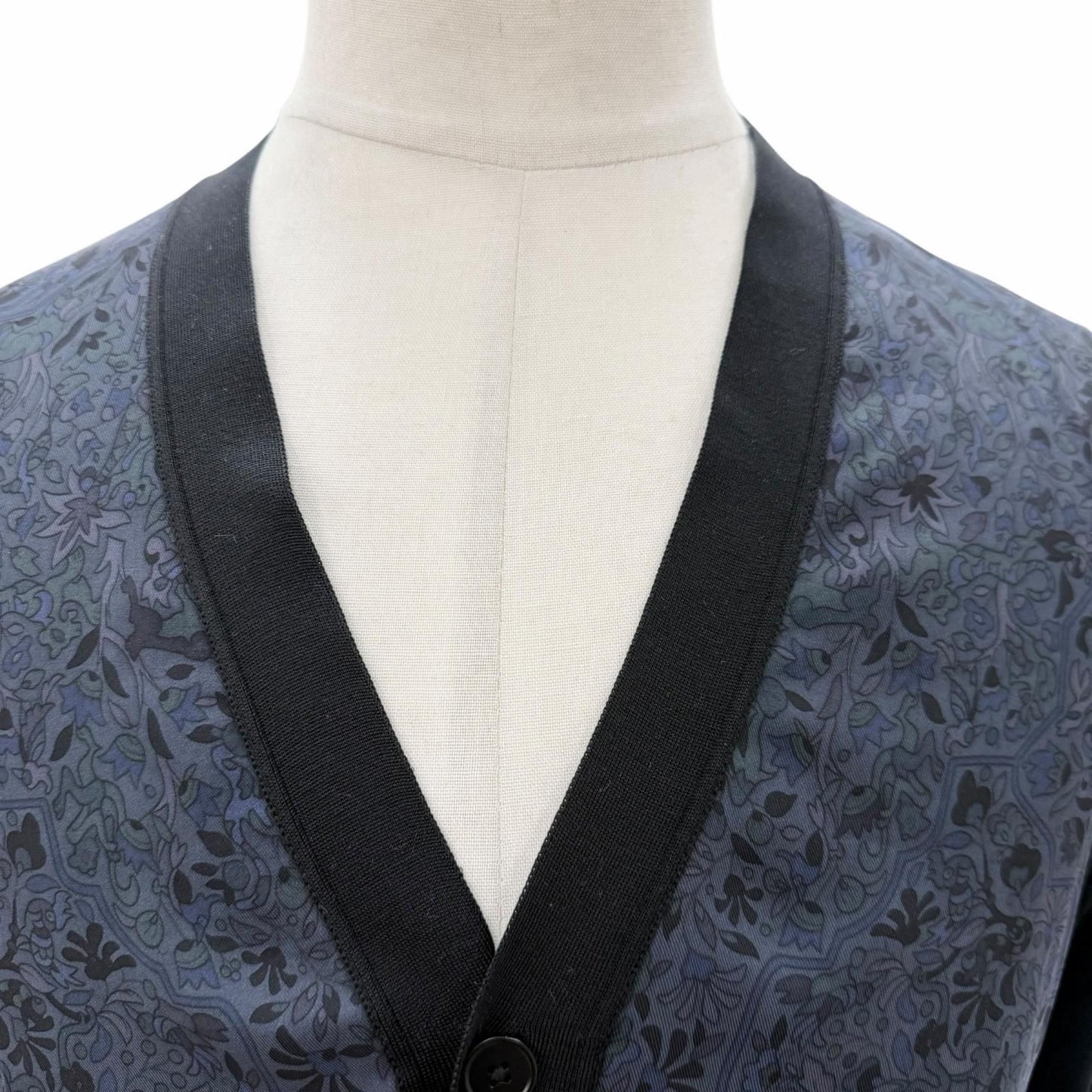 Hermes Silk 100% Neck Contrast Cardigan — view 2