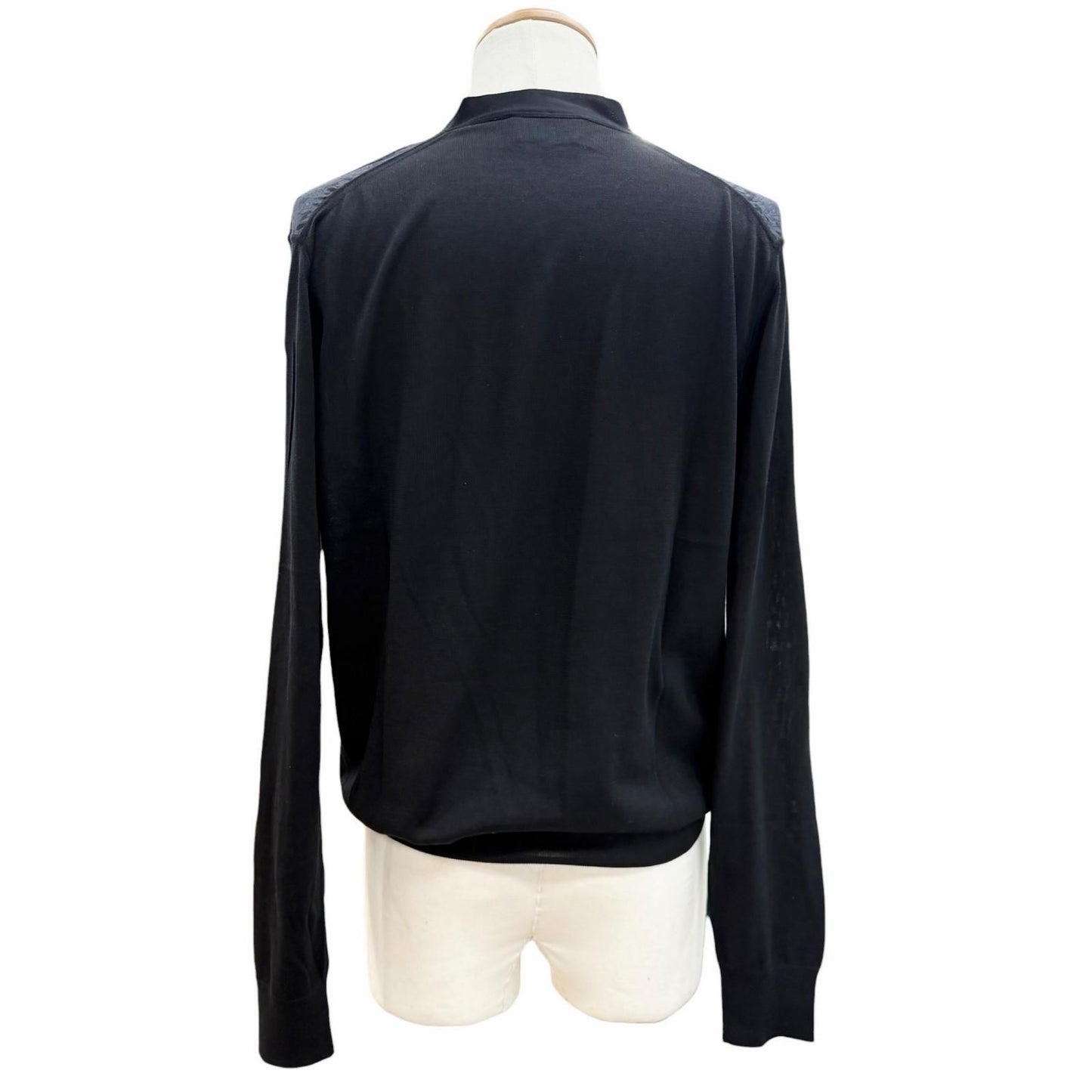 Hermes Silk 100% Neck Contrast Cardigan — view 4