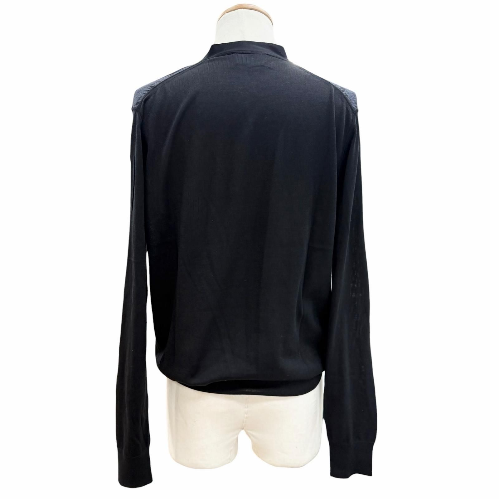 Hermes Silk 100% Neck Contrast Cardigan — view 4