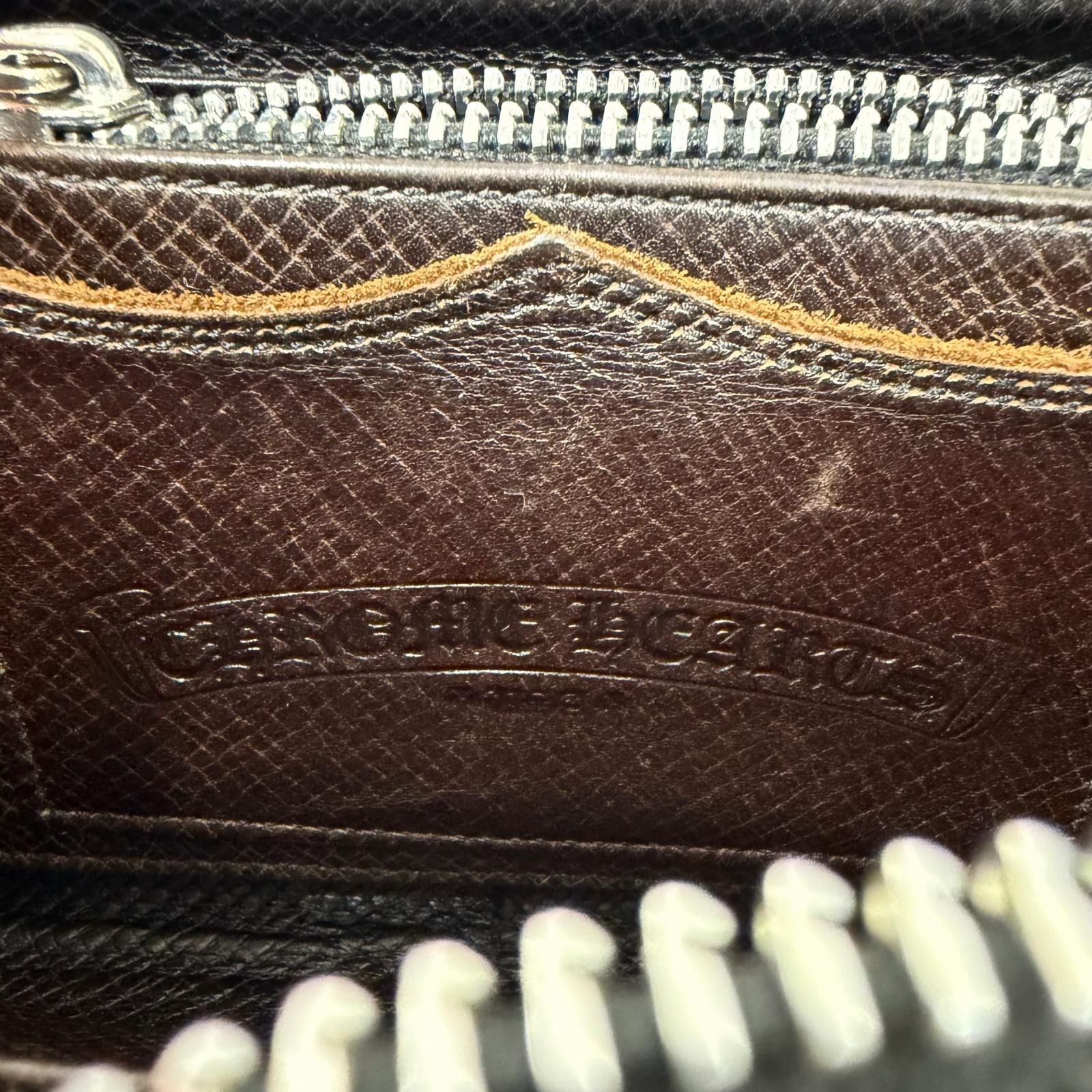 Chrome Hearts Rec Zip Leather Filigree Plus Daga Zip Wallet Dark Brown Silver — view 9