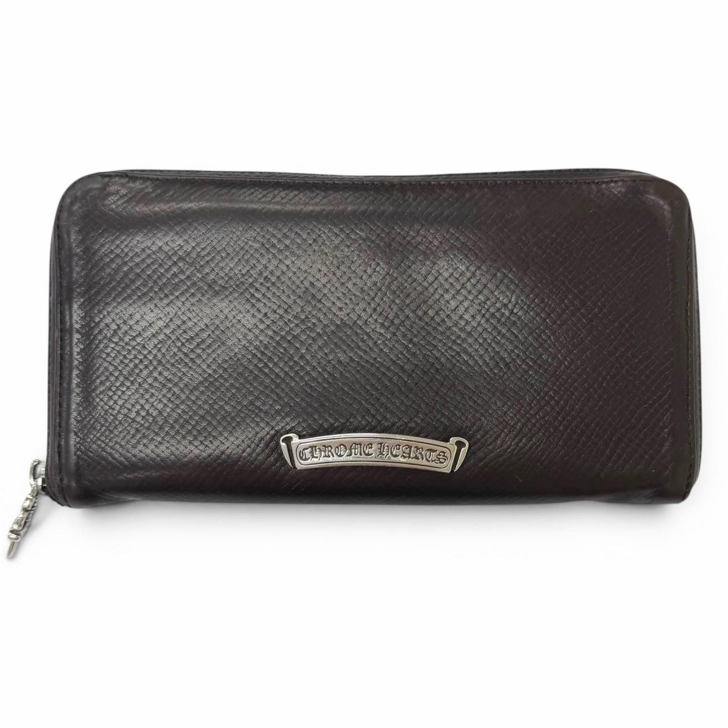 Chrome Hearts Rec Zip Leather Filigree Plus Daga Zip Wallet Dark Brown Silver — view 2