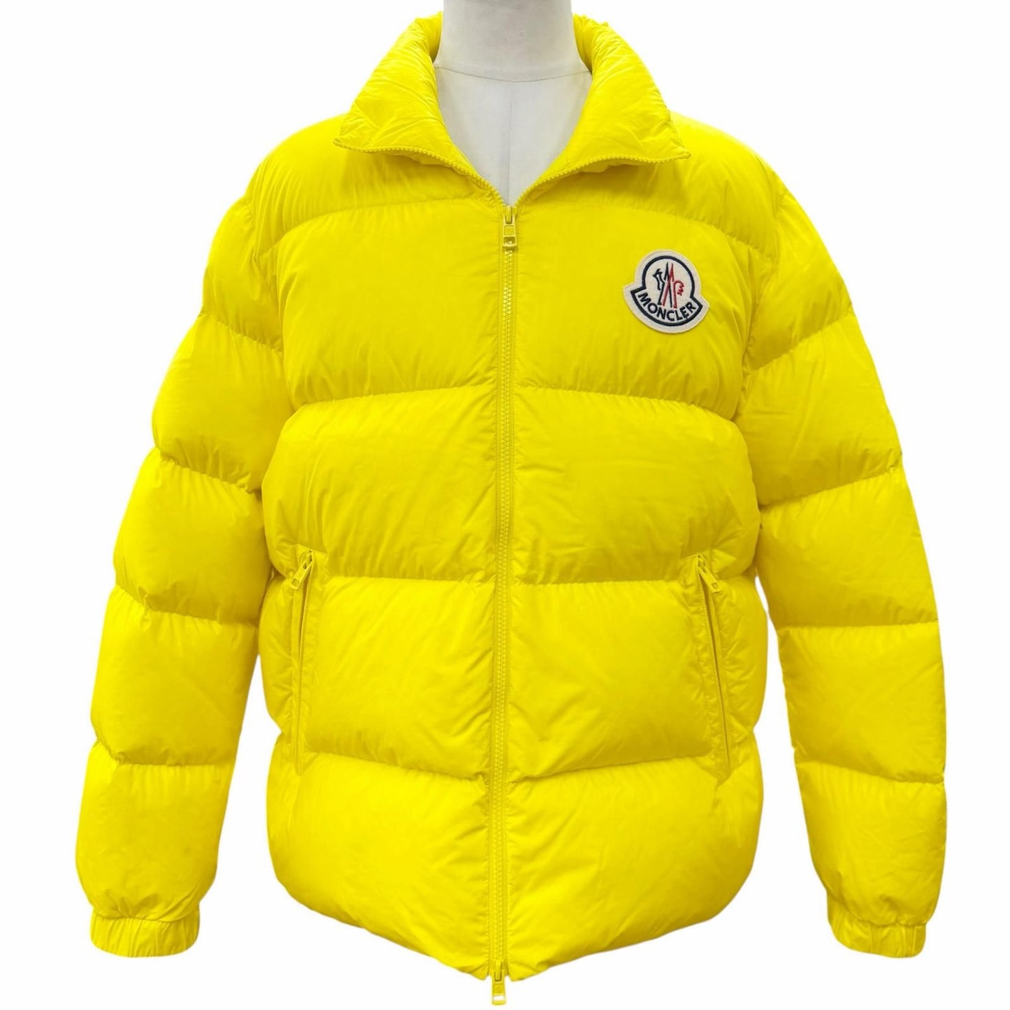 Moncler Citala Logo Patch Double Zip Up Jacket Yellow