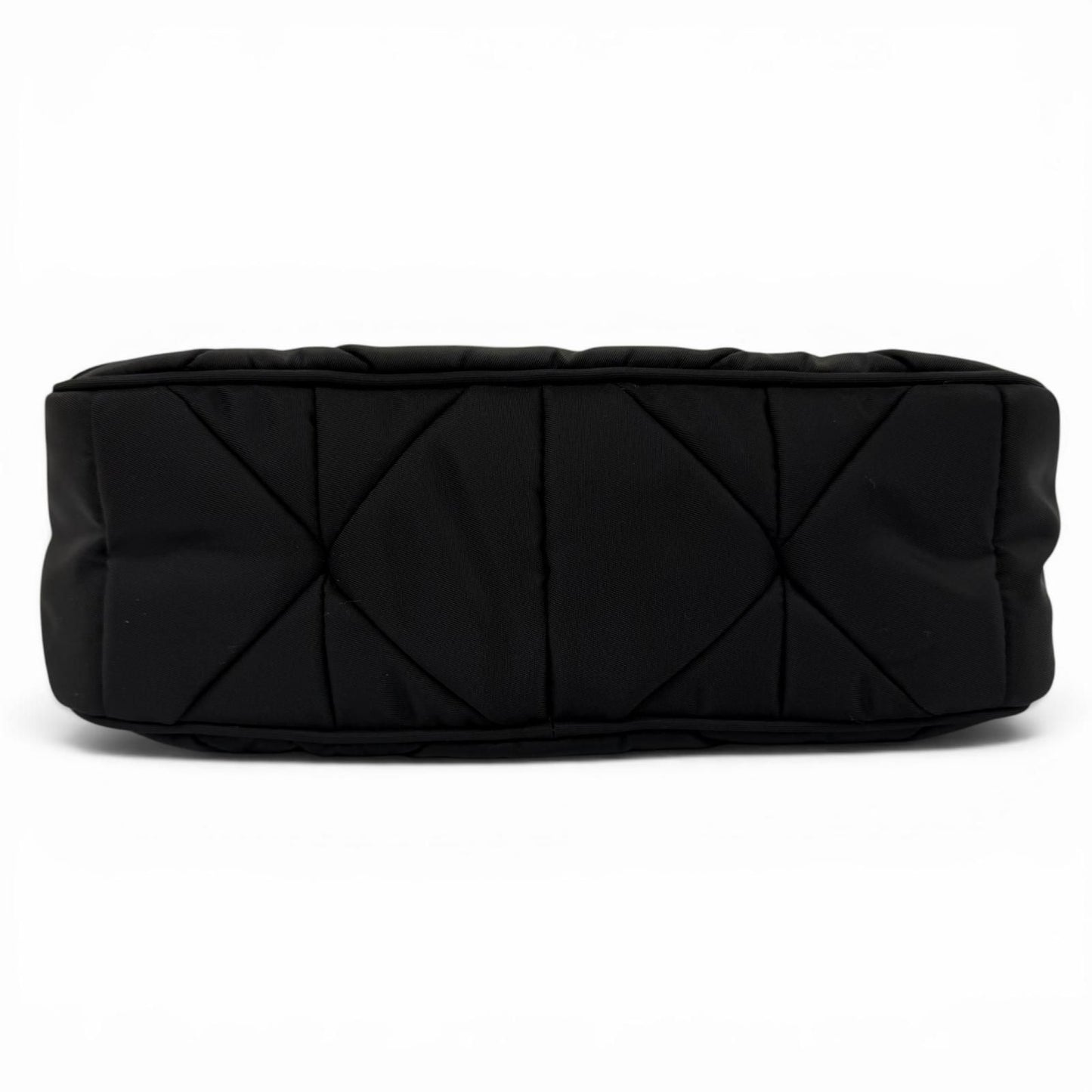 Prada Padded Re-Nylon Shoulder Bag Triangle Logo Black Gold — view 4