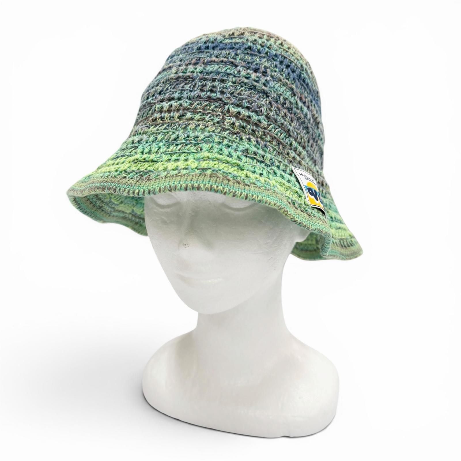Louis Vuitton Crochet Hat Damier Palm Tree Gradient Signature Patch Hat Green — view 2