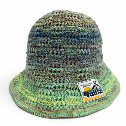 Louis Vuitton Crochet Hat Damier Palm Tree Gradient Signature Patch Hat Green