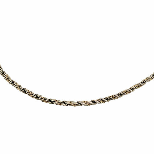 Tiffany & Co 925 14k Screw Chain Twist Rope Necklace Silver Gold