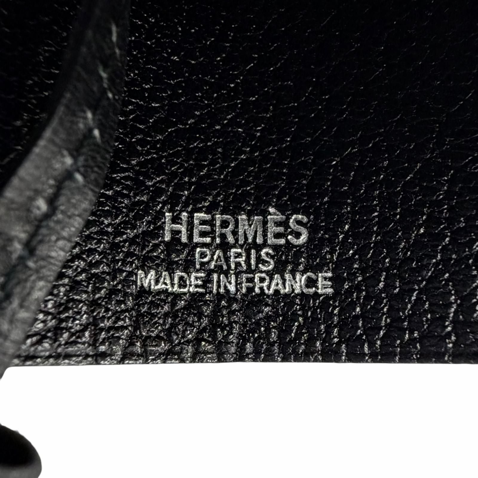 Hermes Vintage Silver Martin Margiela Era Clochette Leather Necklace Black — view 6