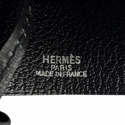 Hermes Vintage Silver Martin Margiela Era Clochette Leather Necklace Black — view 6