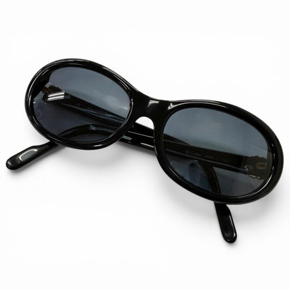Cartier Vintage 135 Trinity Oval Frame Sunglasses Black Blue Lens Prescription
