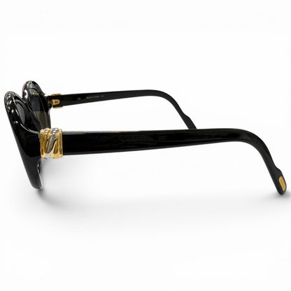 Cartier Vintage 135 Trinity Oval Frame Sunglasses Black Blue Lens Prescription — view 3