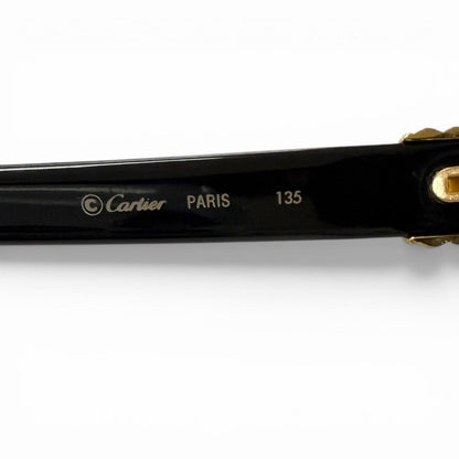 Cartier Vintage 135 Trinity Oval Frame Sunglasses Black Blue Lens Prescription — view 9