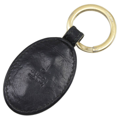 Gucci Interlocking Key Ring Leather Gold Plated Black Key Holder — view 2