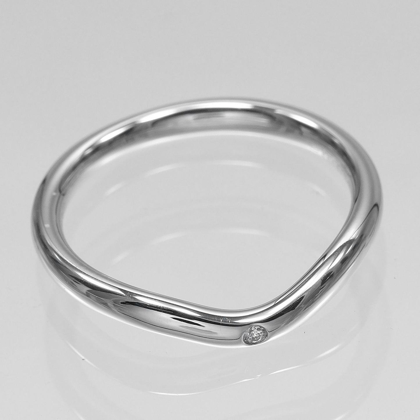Tiffany & Co Curved Band Platinum Diamond Ring — view 6