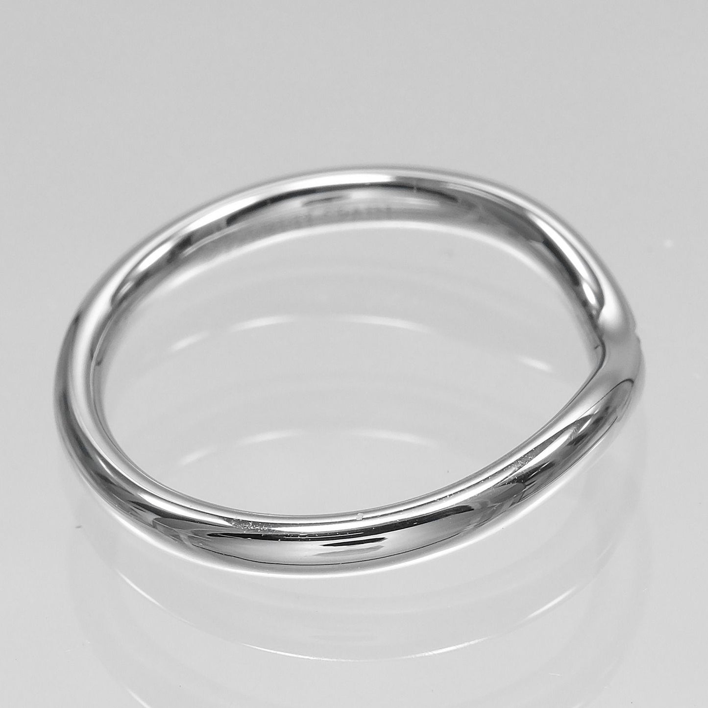 Tiffany & Co Curved Band Platinum Diamond Ring — view 7