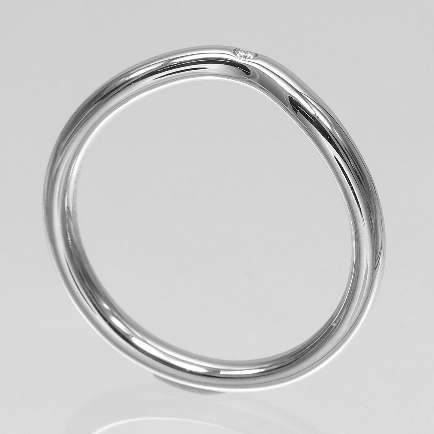 Tiffany & Co Curved Band Platinum Diamond Ring — view 3