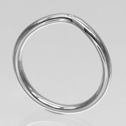 Tiffany & Co Curved Band Platinum Diamond Ring — view 3