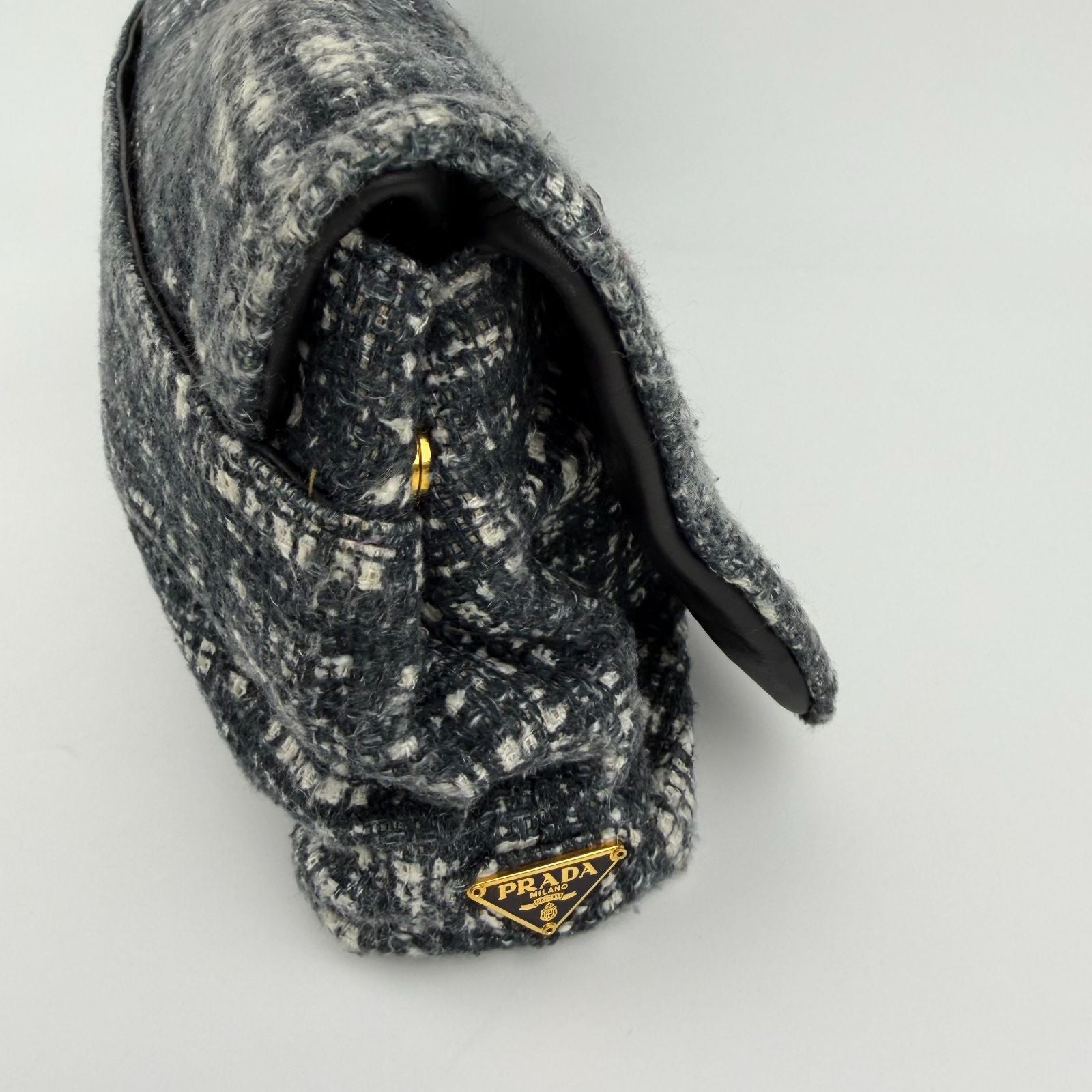 Prada Clutch Tweed Gray Vintage — view 5