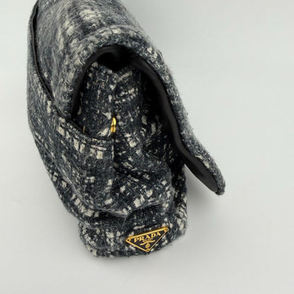 Prada Clutch Tweed Gray Vintage — view 5