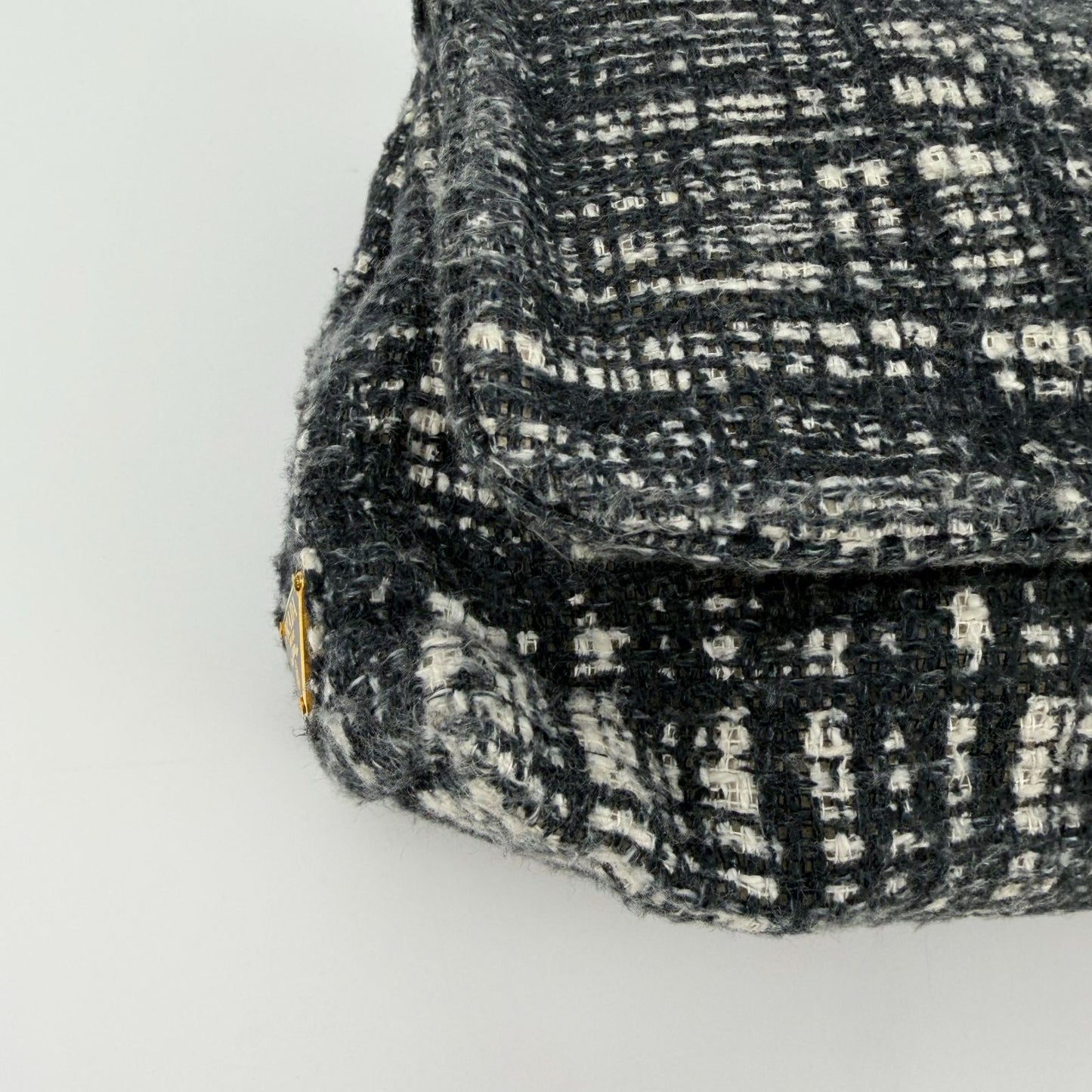 Prada Clutch Tweed Gray Vintage — view 7