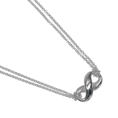 Tiffany & Co Infinity Double Chain 925 Sterling Silver Necklace