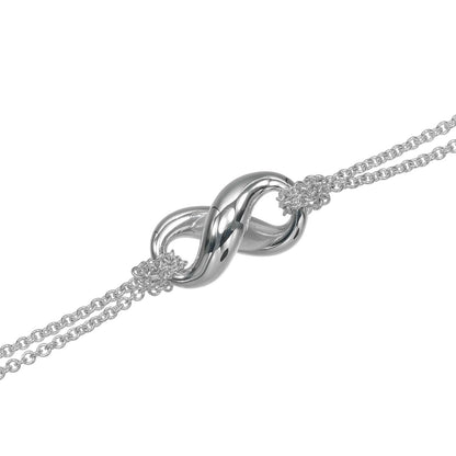 Tiffany & Co Infinity Double Chain 925 Sterling Silver Necklace — view 4