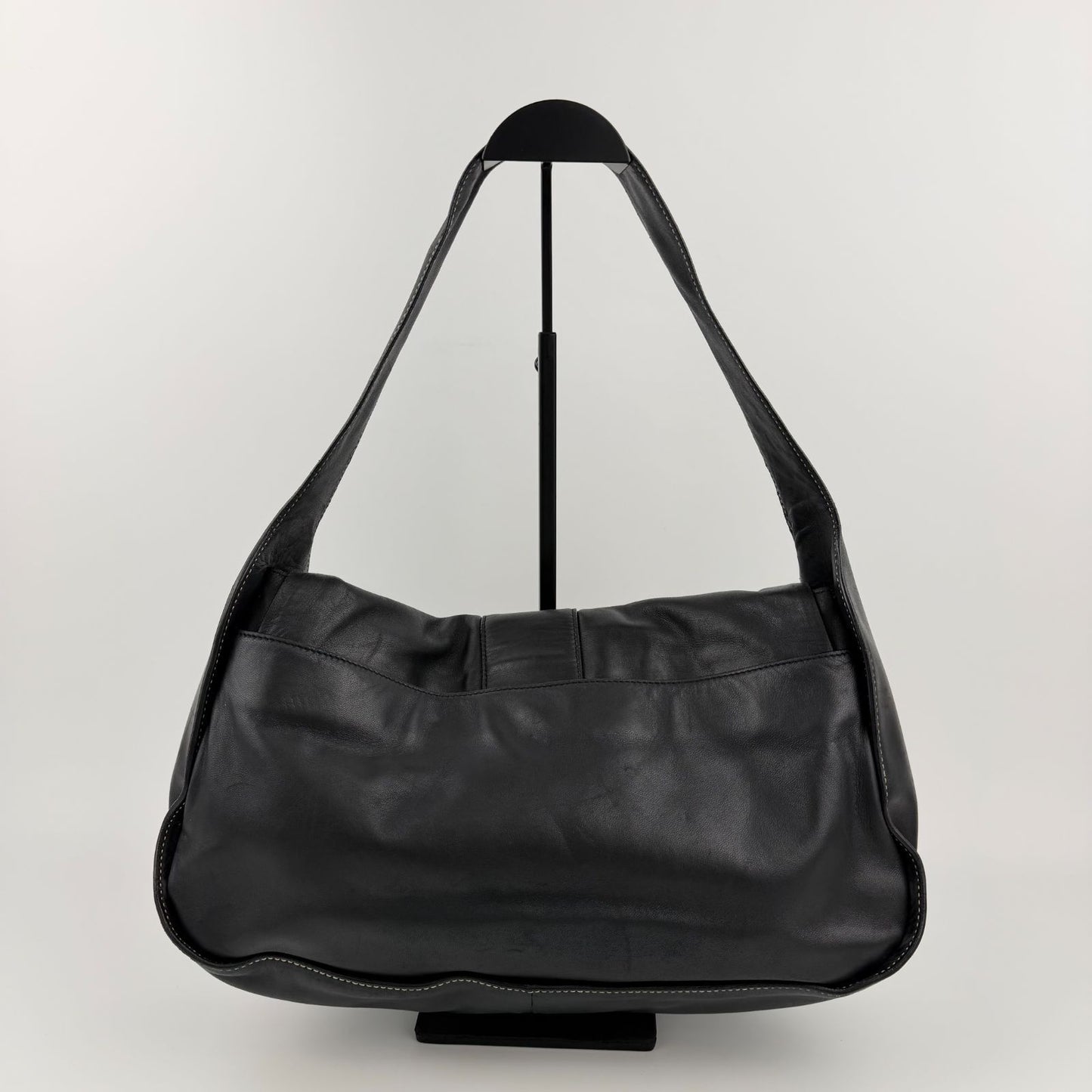 Prada Shoulder Bag Hobo Black Leather Vintage — view 2