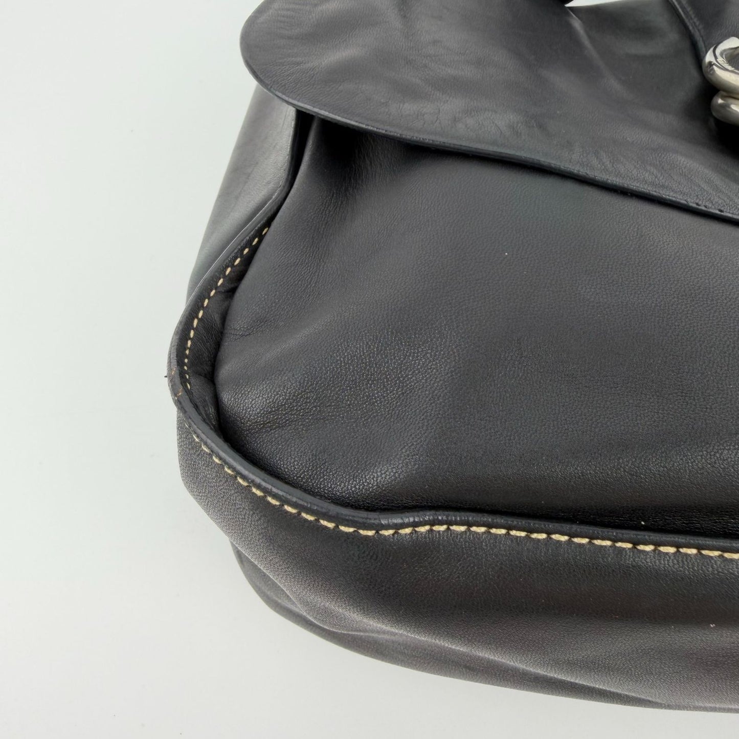 Prada Shoulder Bag Hobo Black Leather Vintage — view 6