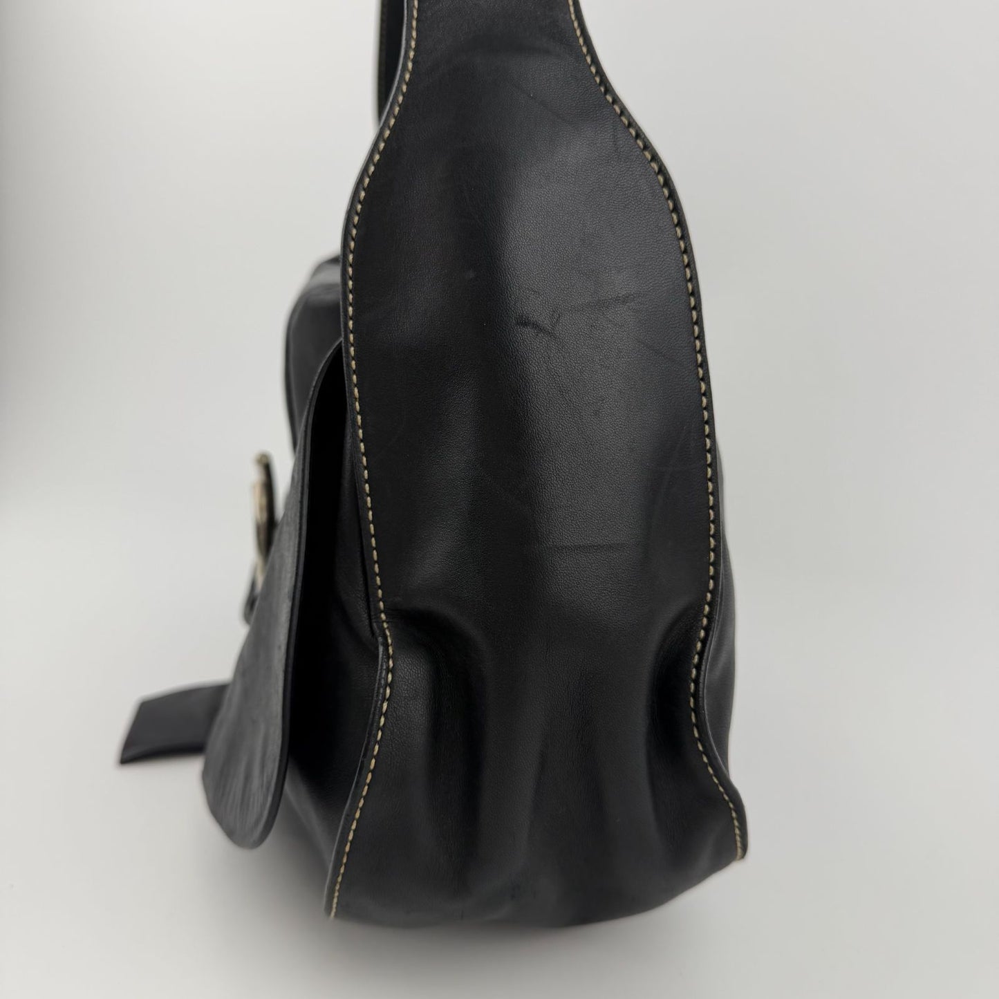 Prada Shoulder Bag Hobo Black Leather Vintage — view 4