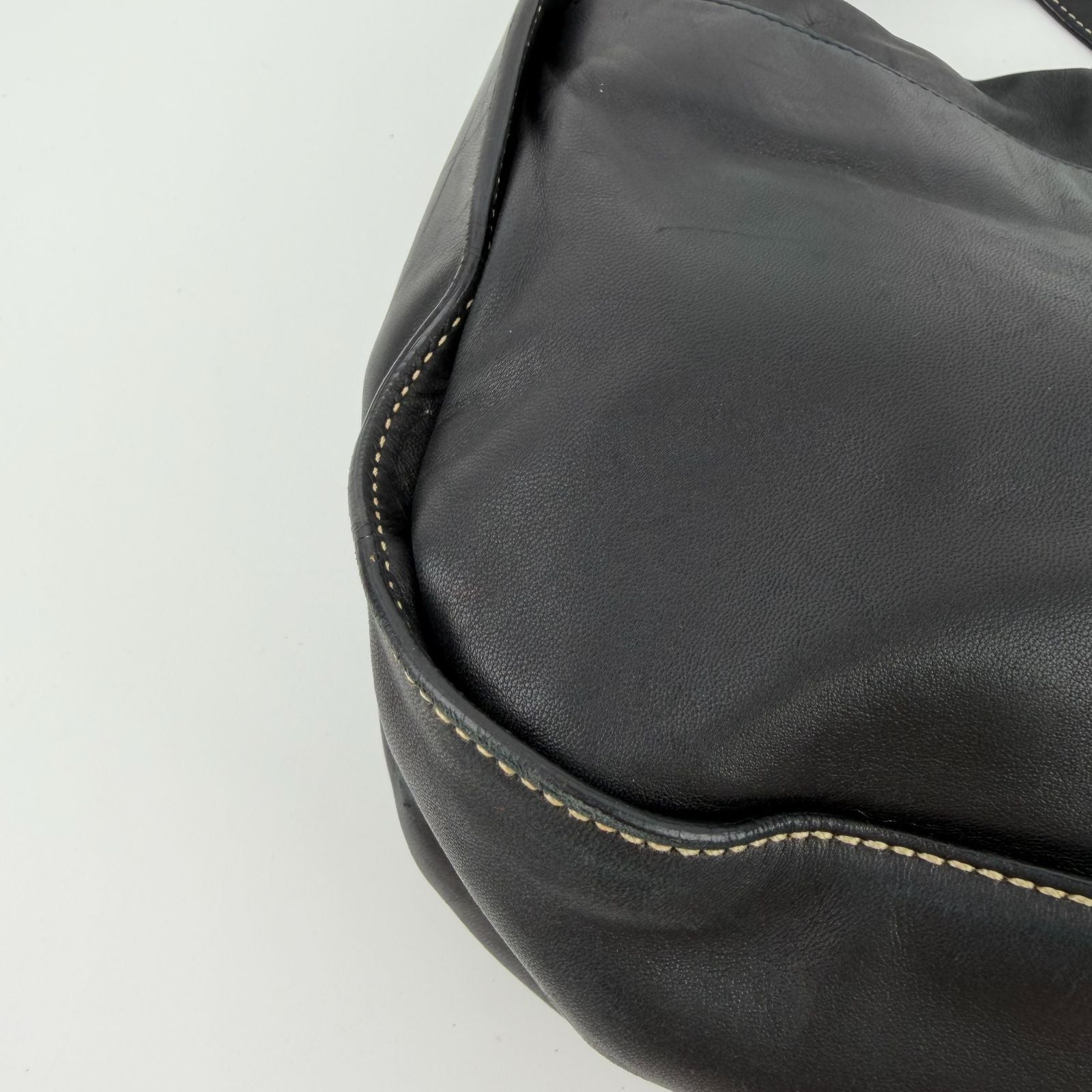 Prada Shoulder Bag Hobo Black Leather Vintage — view 9