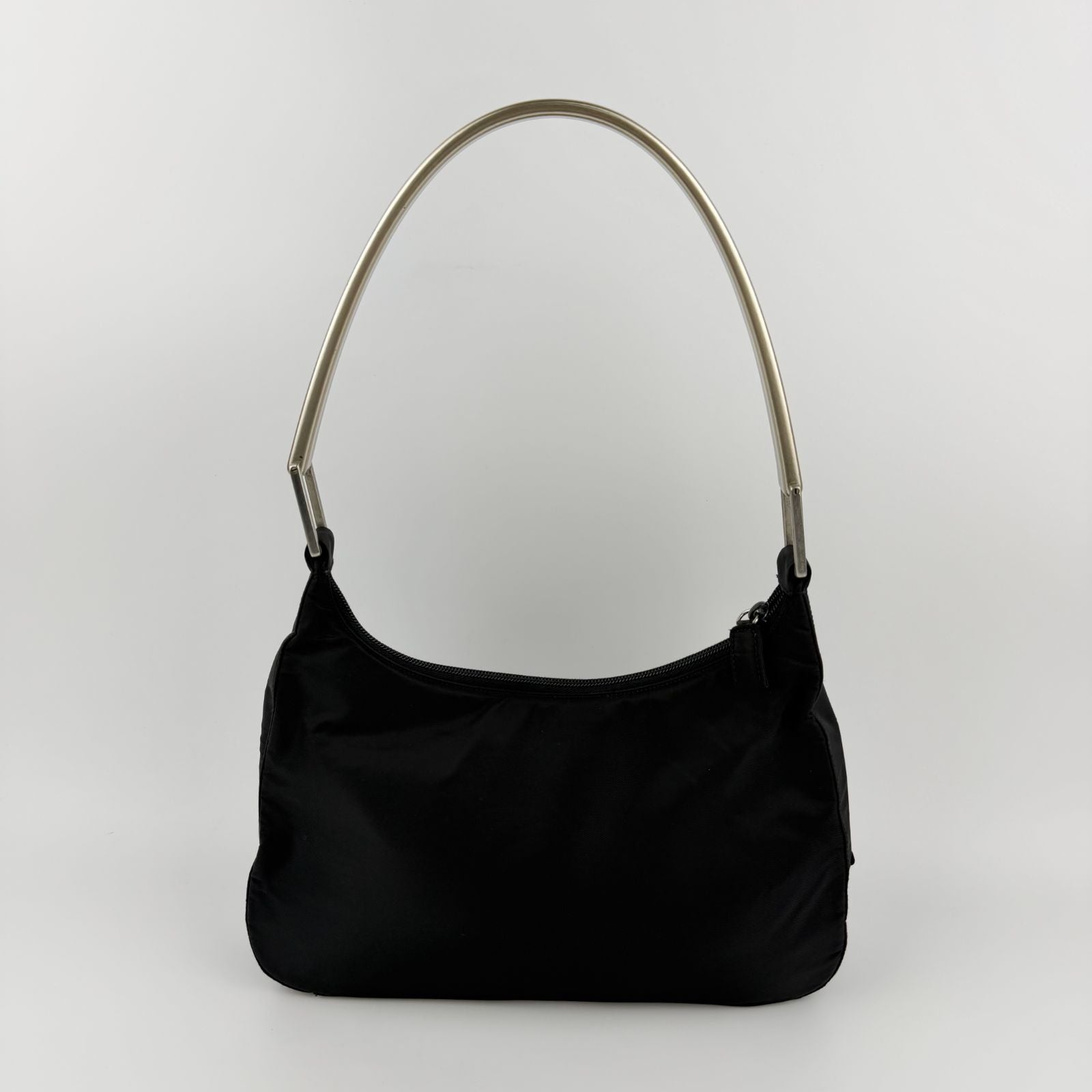 Prada Shoulder Bag Hobo Black Nylon Vintage